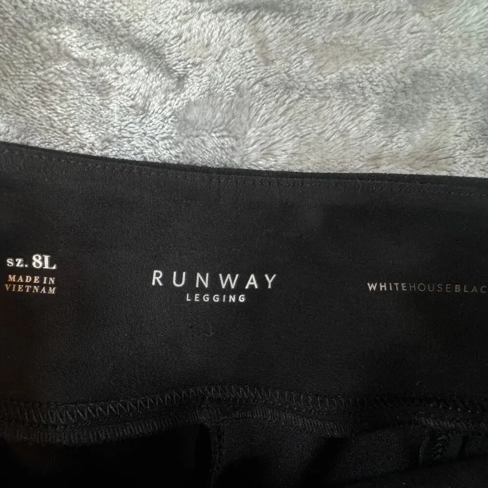 White House Black Market Runway Leggings Size 8L Black Faux Suede Studded Tall